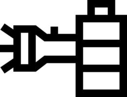 A black and white image of a battery charger vector