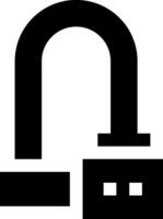 A black and white icon of a lock vector
