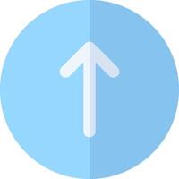 A blue circle with an arrow pointing up vector