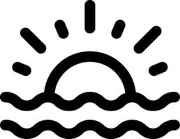 Sunrise over the sea icon vector