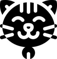 A black and white cat face with a smile vector