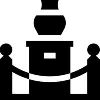 A black and white image of a statue with a man holding a ladder vector