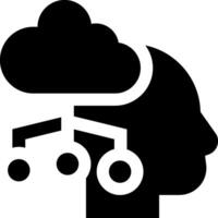 A silhouette of a head with a cloud in the middle vector