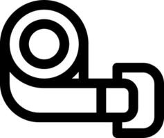 A black and white icon of a roll of tape vector