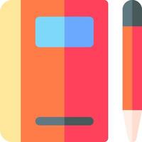 A colorful notebook and pencil are next to each other vector