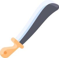 A knife with a long handle on a white background vector