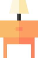 A table with a lamp on it vector