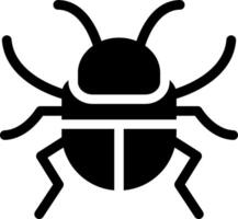 A black and white bug icon on a white background vector