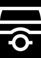 A black and white icon of a bus vector