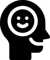 A black and white silhouette of a smiling face vector