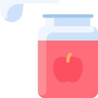 A jar with an apple inside and a spoon vector