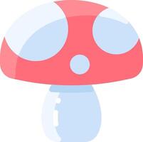 A cartoon mushroom with two blue dots on it vector