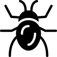 A black and white bug icon on a white background vector