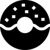A black and white image of a donut with a circle around it vector