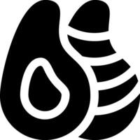 A black and white logo of a pear vector