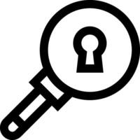 A magnifying glass with a keyhole in it vector