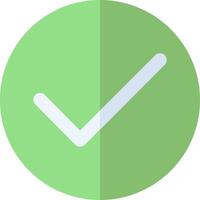 A green check mark on a white background vector