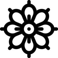 A black and white flower icon vector