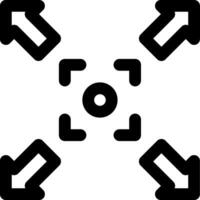 A black and white image of four arrows pointing in different directions vector
