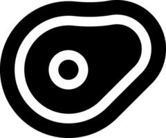 A black and white icon of a meat vector