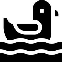 A black and white image of a duck floating in the water vector