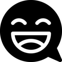 A black and white smiley face with a speech bubble vector