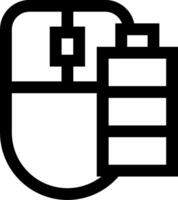A black and white image of a computer mouse vector