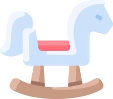 A rocking horse with a red seat vector