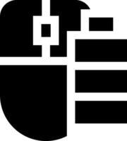 A black and white computer mouse and a battery icon vector