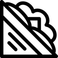 A black and white icon of a piece of bread vector