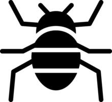 A black and white bug icon on a white background vector