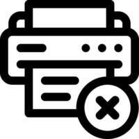 A printer with a x mark on it vector