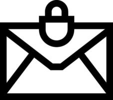 An email envelope icon with a lock on it vector