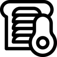 A black and white icon of a slice of bread vector