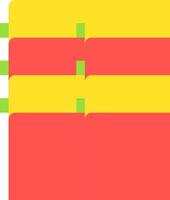 A yellow and red folder with a green border vector