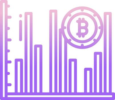 Bitcoin graph line icon vector
