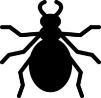 A black and white silhouette of a bug vector