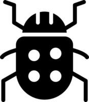 A black and white ladybug icon vector