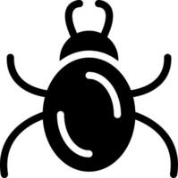 A black and white bug icon on a white background vector