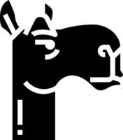 A black and white silhouette of a horse's head vector