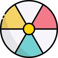 A colorful circle with a yellow, blue, pink and green center vector