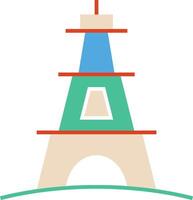 The eiffel tower is shown in a flat design vector