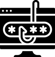 A computer with a lock icon on it vector