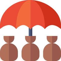 An umbrella is under a group of people vector