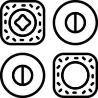 Four different types of buttons and buttons vector