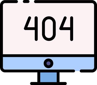 A computer monitor with the word 404 on it vector