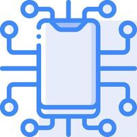 A smartphone with a circuit board around it vector