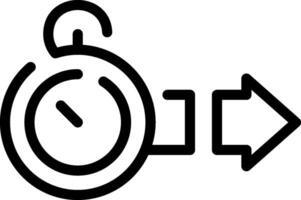 A black and white icon of a stopwatch vector