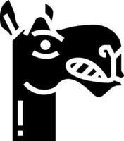 A black and white image of a camel head vector
