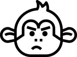 A cartoon monkey face with a sad expression vector